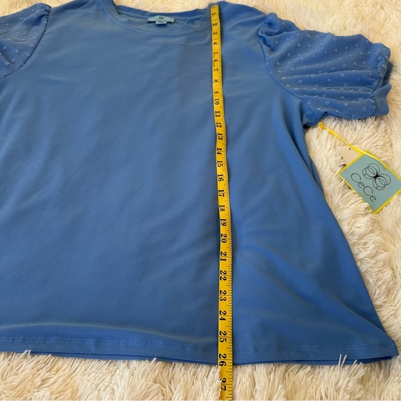 CeCe Women’s Blue Short Sleeve Top Size: 2X NWT - Picture 3 of 6